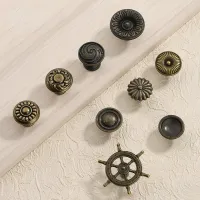 ✘▲ Hardware boat rudder home antique Feng shui wheel rudder handle Mediterranean style handle kitchen cabinet handles furniture