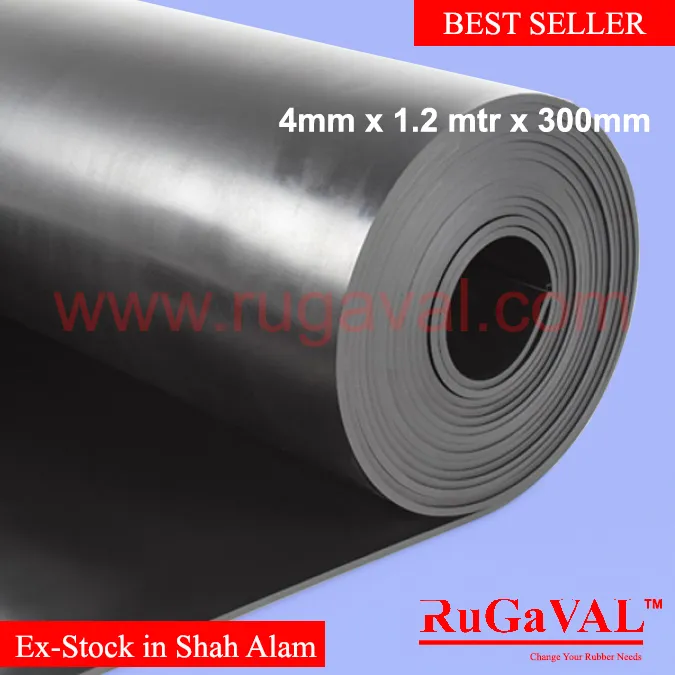 EPDM Rubber Sheet I Size:4mm(Thk)x1.2mtr(Width)x300mm(L) I Rubber Sheet ...