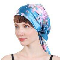 [HOT W] ใหม่ผู้หญิง Silky Satin Night Sleeping Cap Head Wrap Bowknot Turban Pre ผูกผ้าพันคอ Chemo หมวก Nightcap ผมร่วงผู้ป่วย