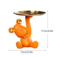 Resin Bear Empty Pocket House Entry Decoration Tray Keys Receiver Storage Figurines For Interior Home Object Statues