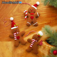 3ชิ้นมนุษย์ขนมปังขิงตุ๊กตาจี้ต้นคริสต์มาสแขวนเครื่องประดับด้วยเชือกสำหรับตกแต่งคริสต์มาส