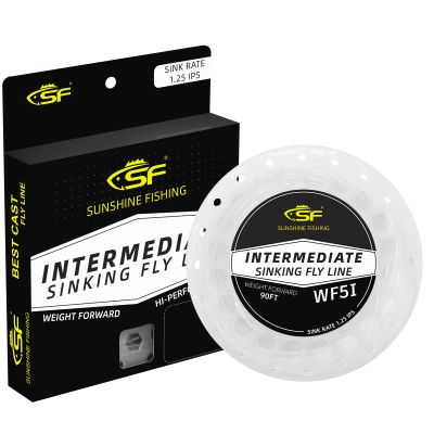 SF Intermediate Sinking Fly Line Weight Forward Intermediate Sink Fly Fishing Line Clear Nylon for Fishing Streamers IPS1.25