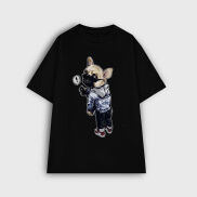 Áo thun Nam nữ Local Brand AZILA162 Tay lỡ From rộng in hình chó PuG chất