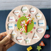 Babyskill บล็อกไม้นาฬิกา (รูปยีราฟ) เสริมการเรียนรู้และพัฒนาการ รูปทรงเลขาคณิต ของเล่นไม้ต่อ ของเล่นไม้ ของเล่นไม้บ๊อก บล็อกไม้ตัวต่อ บล็อคไม้เด็ก ชุดตัวต่อไม้ บล็อคต่อไม้  บล็อคไม้ตัวต่อ บล็อกไม้กล่องบล็อกหยอด บล็อคไม้ ตัวต่อไม้ บล็อกของเล่น บล็อคตัวต่อ