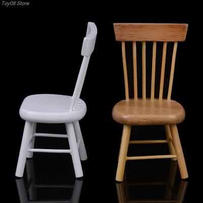 Kids Dollhouse Miniature Furniture Wooden Chair 1:12 Scale Classic Pretend Play Furniture Toys for Children