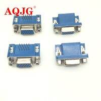 5 Pcs DB15 DR15 Wanita PCB Gunung Konektor Sudut Kanan D-Sub 3 Baris Biru Parallel Port Konektor 15pin 15 Pin VGA Socket Adaptor