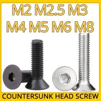 M2 M2.5 M3 M4 M5 M6 M8 Hex Socket Flat Countersunk Head Screw Black Grade 10.9 304 Stainless Steel Hexagon Bolt Machine Screws