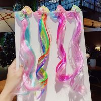 New Cartoon Unicorn Bow Colorful Braid Headband Hair Ornament Hairpins Accessories