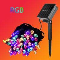 Rgb วันหยุดสายเชือกไฟ Ip65 Led พลังงานแสงอาทิตย์กันน้ำสายคริสต์มาส50 100 200 Led สายไฟประดับ Garden Garland กลางแจ้ง