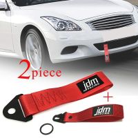 ﹍☞❆ Newest Set Red Car Trailer Ropes Decoration Car Rear Front Vehicle Towing Hook Metal Key ring Strap Pendant with hanging buckle