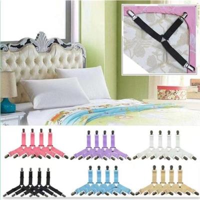 4Pcs Grippers Suspender Cord Clasps Adjustable Elastic Mattress Cover Bed Sheet Straps Clothes Clip Bed Sheet Clips Clothes Pin