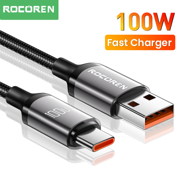 Rocoren USB Type C Cable 100W Fast Charging Charger Cable For Xiaomi