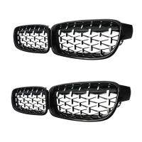 2X Front Kidney Grill, Front Hood Diamond Grille Meteor Grill For F30 F31 F35 320I 328I 335I 2012-2018