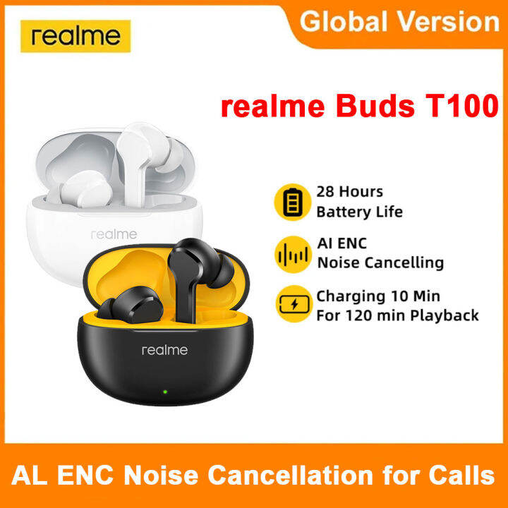 REALME Buds T100 TWS Earphone Bluetooth 5.3 AI Noise Cancelling ...