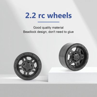 4PCS Plastic Beadlock 2.2 Wheel Hub Wheel Rims for 1/10 RC Crawler Car Axial SCX10 Wraith Capra RR10 TRX4 D90