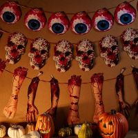 【YP】 Garland Props Scary Bloody Themed Decorations for Haunted Supplies