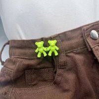 2pcs Cute Bear Metal Button Pins for Pant Jean Free Sewing Adjustable Detachable