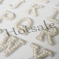 【hot sale】 ℗◙● B15 Pearl Rhinestone English Letter Alphabet Sew Iron On Patch Badge 3D Handmade Letters Beaded Patches Bag Hat Jeans Applique DIY Crafts