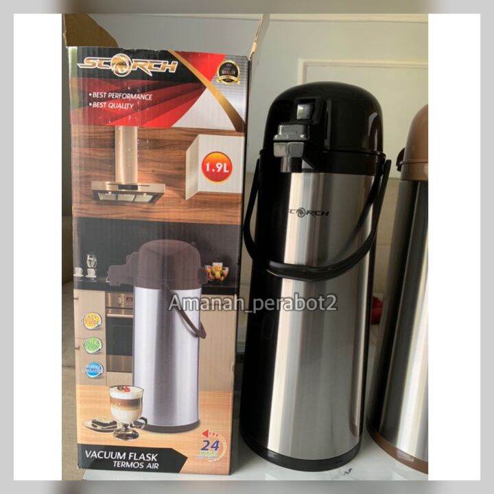 Termos Air Panas Pencet Stainless Steel Scorch Liter Stainless