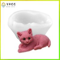 VHGG Silicone Lying Cat Silicone Molds 9.85.6cm White Craft Art Silicone Molds Cat Candle Molds DIY Handmade Soap