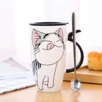 【Clearance sale】 แก้วกาแฟเซรามิกแมวน่ารักขนาด600มล. พร้อมเหยือกน้ำขนาดใหญ่ช้อนตักถ้วยใส่นมของขวัญแปลกใหม่ถ้วยชากาแฟสุดสร้างสรรค์