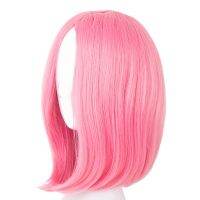 ┅¤ Fei-Show Synthetic Heat Resistant Fiber Short Blonde Wavy Picture Like Bangs Wig Costume Cosplay Salon Party Pink Hairpiece