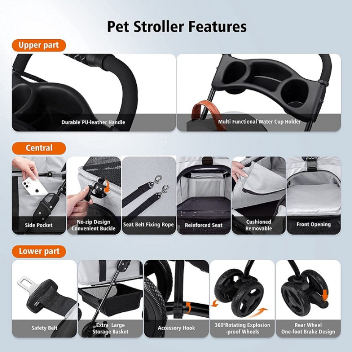 loose-รถเข็นสุนัขรถเข็นสัตว์เลี้ยง-4-ล้อ-pet-trolley-รับน้ำหนักได้ถึง-15-กิโลกรัม-รถเข็นสุนัขและแมว