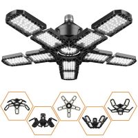 LED Garage Lights with 8 Adjustable Panels E26/E27 Ceiling Shop Work Lamp 150W 15000 Lumen Bulb for Workshop Industrial Lighting