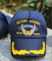 ส่งฟรี หมวก ปักลายอินทรีย์ MILITARY ACADEMY สีกรมท่า ปักช่อ1แถว ผ้าคอตตอนใส่สบายไม่อึดอัด ปรับขนาดได้ cap golf soldier police military อพปร กู้ภั