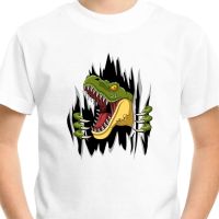 Unique Fashion Cotton T-Shirts Dinosaur Jurassic T-Shirt Gift Kids Boys Birthday T-Rex Ripped Dino Funny Top