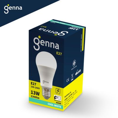 โปรโมชั่น+++ GENNA หลอดไฟ LED Bulb 13W ขั้ว E27 สีคูลไวท์ (4000K) ราคาถูก หลอด ไฟ หลอดไฟตกแต่ง หลอดไฟบ้าน หลอดไฟพลังแดด
