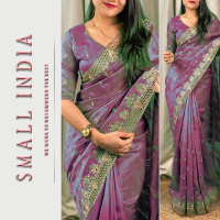 {**ส่งฟรี**} SMALL INDIA ? Visca Slub Silk Saree ชุดสาหรี ? Women Saree