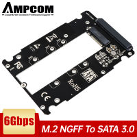 【Exclusive】 AMPCOM M.2 NGFF ไปยังการ์ดอะแดปเตอร์ขยาย SATA 3.0,M.2 SATA B-M SSD ถึง2.5อะแดปเตอร์ SATA 6Gbps (ไม่รองรับ NVME SSD)