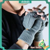 OKDEALS เครื่องอุ่นอุ่น สีบริสุทธิ์ ยูเอสบี ถุงมืออุ่นร้อน ถุงมือถักนิตติ้ง ถุงมือแบบเต็มนิ้วและครึ่งนิ้ว ถุงมือทำความร้อนไฟฟ้า