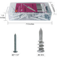 ขยาย Drywall Anchor Kit พร้อมสกรูเจาะผนังบ้านเจาะพิเศษสำหรับไนลอนพลาสติกยิปซั่มบอร์ด 50 ชิ้นชุด-g0g