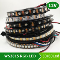 5Mม้วน DC12V (WS2812BWS2813) RGB LED Pixels Strip Light ระบุแอดเดรส LED Dual-Signal 3060144พิกเซล Ledm