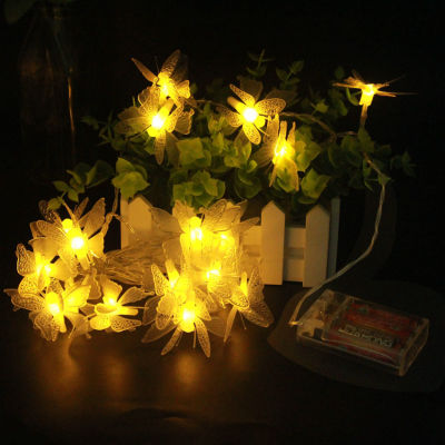 2m 3m 4m 5m 10m butterfly pendants led garland by AA batteries Fairy Christmas outdoor light string New year party wedding deco