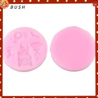 BUSH 2 Pcs สีชมพูอมชมพู แม่พิมพ์ฟองดองทำจากซิลิโคน ซิลิโคนทำจากซิลิโคน แม่พิมพ์ฟองดองปราสาท แม่พิมพ์ช็อคโกแลต แม่พิมพ์ซิลิโคนช็อคโกแลต ลูกอมน้ำตาลปั้น