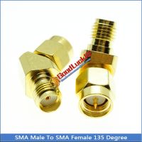 1X Pcs SMA Male to SMA Female 45 135 Degree Oblique Angle Type L SMA To SMA Gold Brass Coaxial RF Connector Adapters Cable