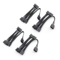 4PCS Molex 4Pin IDE to 5 SATA 15Pin Hard Drive Power Supply Splitter Cable for DIY PC Sever 18AWG 4-Pin to 15-Pin Power