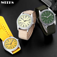 Luminous Dial Watch for Men Women Simple Elegant Military Sports Quartz Wrist Watches Nylon Wristwatch Army Green Outdoors Clock