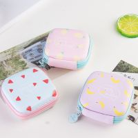 ◘❒✕ Cartoon Coin Purse Headset Storage Bag Pocket Wallet Holder Korean Style Cute Creative Square PU Leather Fruit Patterned Wallet