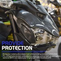 Ultrasupplier สำหรับ Kawasaki Z900 2017 2018 2019 Z 900อะไหล่ Moto Accessories รถจักรยานยนต์ด้านหน้าฝาครอบจมูกไฟหน้าแผงแฟริ่ง Cowl คาร์บอนไฟเบอร์ Fit