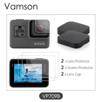 Vamson เคสปกป้องเลนส์สำหรับ Gopro Hero 7สีดำ6 5,อุปกรณ์เสริมเคสป้องกันเลนส์สำหรับ Vp709กล้อง Gopro Hero 5