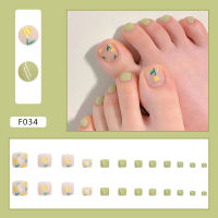 【With Glue】24pcs Bow Nail Patch Round Head Glue Type Removable Long Paragraph Fashion Manicure Save Time False Nail Patch