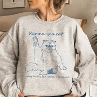 Karma เป็นเสื้อสวมศีรษะสตรีพิมพ์ลายแมวน่ารักตลกๆเที่ยงคืนเสื้อฮู้ดทรงหลวมฮาราจูกุแบบลำลองจั๊มเปอร์แฟชั่น2000S