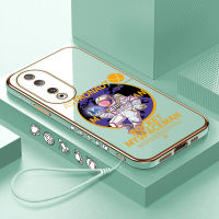 เคสสำหรับ Honor เคสโทรศัพท์การ์ตูนนักบินอวกาศฟรีสายคล้อง90 5G 90 Lite 5G เคสโทรศัพท์นิ่มชุบเคลือบเคสโทรศัพท์หรูหรา