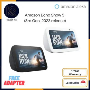 All-new Echo Show 5 (3rd Gen, 2023 release) | Smart display with deeper  bass and clearer sound | International Version with US Power Adaptor 