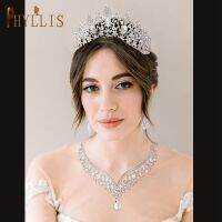 A46 Crystal Wedding Crown Baroque Bridal Hair Jewelry Sets Necklace Earrings Rhinestone Headbands Women Headwear Bridal Tiaras