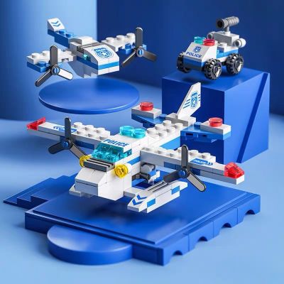6 in 1 Kids Bricks Toys Vehicle Shapes Aviation Spaceport Model Building Blocks Construction Baby Intelligence Development Gift